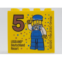 Brick 2 x 4 x 3 with Besuchsmeister 5 Bronze 2020 LEGOLAND Deutschland Resort Pattern