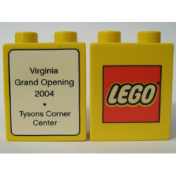 Duplo, Brick 1 x 2 x 2 with The LEGO Store Virginia, Tysons Corner Center 2004 Pattern Duplo, Brick 1 x 2 x 2 with The LEGO Store Virginia, Tysons Corner Center 2004 Pattern