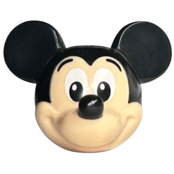 Minifigure, Head, Modified Mouse with Molded Black Top and Ears and Printed Eyebrows, Nose and White Eyes Pattern (Mickey)