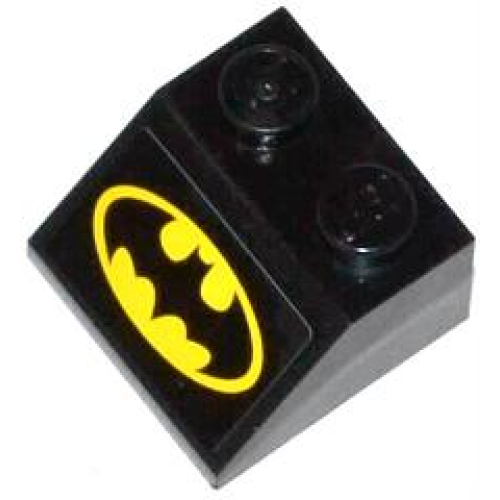 Деталь LEGO 3039pb075 Slope 45 2 x 2 with Yellow Batman Logo Pattern (Sticker) - Set 76011