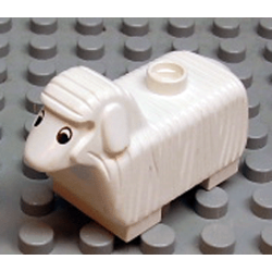 Duplo Sheep with Flat Ears, Black and White Eyes Pattern Duplo Sheep with Flat Ears, Black and White Eyes Pattern