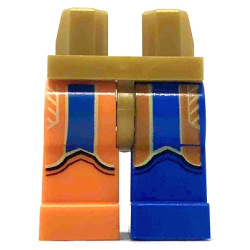 Hips and 1 Blue Left Leg, 1 Orange Right Leg with Orange and Blue Coattails Pattern Hips and 1 Blue Left Leg, 1 Orange Right Leg with Orange and Blue Coattails Pattern