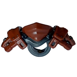Minifigure Armor Shoulder Pads and Bandana with Molded Pearl Dark Gray Rivets and Scabbard for 2 Katanas Pattern