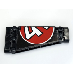 Technic, Panel Plate 5 x 11 x 1 Tapered with Red and White Partial '41' in Circle Pattern Left (Sticker) - Set 42066 Technic, Panel Plate 5 x 11 x 1 Tapered with Red and White Partial '41' in Circle Pattern Left (Sticker) - Set 42066