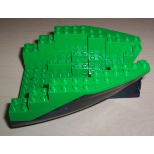 Деталь LEGO 6052c04 Boat, Hull Small Stern 14 x 12 x 5 1/3 with Green Top (6052 / 6053)