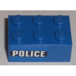 Brick 2 x 3 with 'POLICE' Black Line Pattern on Both Sides (Stickers) - Set 8196 Brick 2 x 3 with 'POLICE' Black Line Pattern on Both Sides (Stickers) - Set 8196