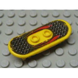 Minifigure, Utensil Skateboard Deck with Red Lightning and Tread Plate Pattern (Sticker) - Set 6734