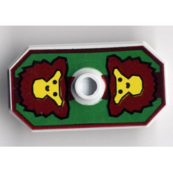 Minifigure, Shield Octagonal Long with Stud with Knights Kingdom Rascus Monkey Pattern (Printed Version) Minifigure, Shield Octagonal Long with Stud with Knights Kingdom Rascus Monkey Pattern (Printed Version)