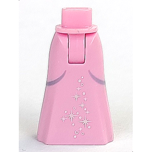 Деталь LEGO 15875c00pb004 Mini Doll Hips and Skirt Full Length with Stars Pattern (Ariel) - Thick Hinge