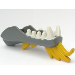 Dragon Head (Ninjago) Jaw Lower with White Teeth and Yellow Spines Pattern