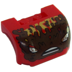 Vehicle, Mudguard 3 x 4 x 1 2/3 Curved with Front with Headlights, Open Mouth Frown with Teeth and Mud Splotches Pattern Vehicle, Mudguard 3 x 4 x 1 2/3 Curved with Front with Headlights, Open Mouth Frown with Teeth and Mud Splotches Pattern