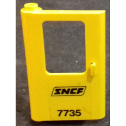 Door 1 x 4 x 5 Train Left, Thin Support at Bottom with Black 'SNCF 7735' Pattern (Sticker) - Set 7735 Door 1 x 4 x 5 Train Left, Thin Support at Bottom with Black 'SNCF 7735' Pattern (Sticker) - Set 7735