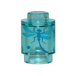 Brick, Round 1 x 1 with Blue Dragonfly Pattern Brick, Round 1 x 1 with Blue Dragonfly Pattern