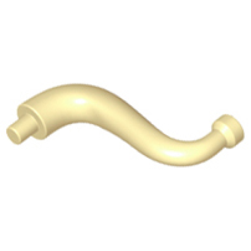 Деталь LEGO 43892 Elephant Tail / Trunk with Bar End - Short Curved Tip - Tan