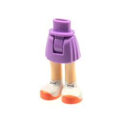 Mini Doll Hips and Skirt, Light Nougat Legs and White Shoes, Coral Soles Pattern - Thick Hinge Mini Doll Hips and Skirt, Light Nougat Legs and White Shoes, Coral Soles Pattern - Thick Hinge