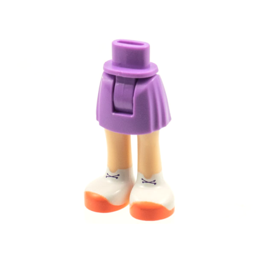 Деталь LEGO 92252c00pb042 Mini Doll Hips and Skirt, Light Nougat Legs and White Shoes, Coral Soles Pattern - Thick Hinge