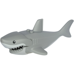 Shark Large with Gills with White Mouth and Stomach and Black Eyes Pattern