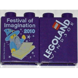 Duplo, Brick 1 x 2 x 2 with Festival of Imagination 2010 LEGOLAND Windsor Pattern