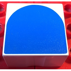 Duplo, Tile 2 x 2 x 1 with Shape Blue Inverse Arch Pattern Duplo, Tile 2 x 2 x 1 with Shape Blue Inverse Arch Pattern