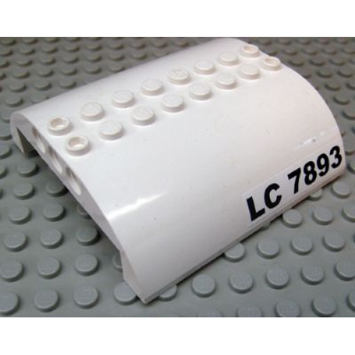 Деталь LEGO 54095pb06 Slope, Curved 8 x 8 x 2 Double with 'LC 7893' Pattern on Both Sides (Stickers) - Set 7893