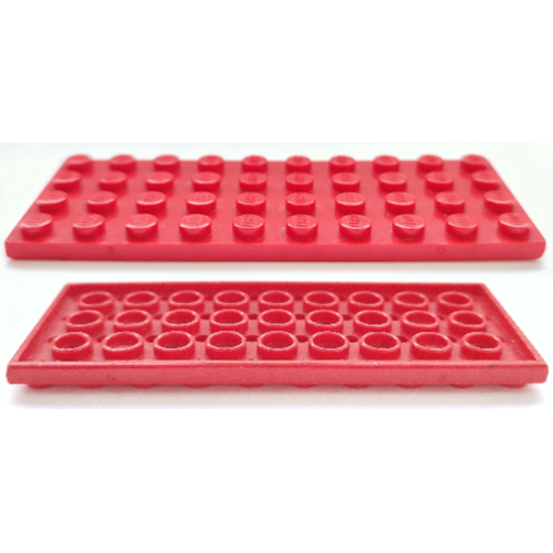 Деталь LEGO 3030a Plate 4 x 10 with Groove - Red