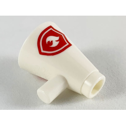 Minifigure, Utensil Megaphone Speaking Trumpet with Red Firefighter Logo Pattern