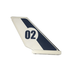 Tail Shuttle with Dark Blue Stripe and '02' in White Circle Pattern on Both Sides (Stickers) - Set 60070 Tail Shuttle with Dark Blue Stripe and '02' in White Circle Pattern on Both Sides (Stickers) - Set 60070