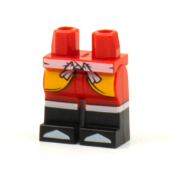 Hips and Legs with Black Boots, Bright Light Orange Robe Ends, White Sash and Shoe Tips Pattern Hips and Legs with Black Boots, Bright Light Orange Robe Ends, White Sash and Shoe Tips Pattern