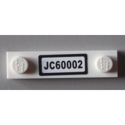 Plate, Modified 1 x 4 with 2 Studs without Groove with 'JC60002' Pattern (Sticker) - Set 60002 Plate, Modified 1 x 4 with 2 Studs without Groove with 'JC60002' Pattern (Sticker) - Set 60002