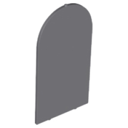 Glass for Door Frame 1 x 6 x 7 Arched with Notches and Rounded Pillars - Dark Bluish Gray