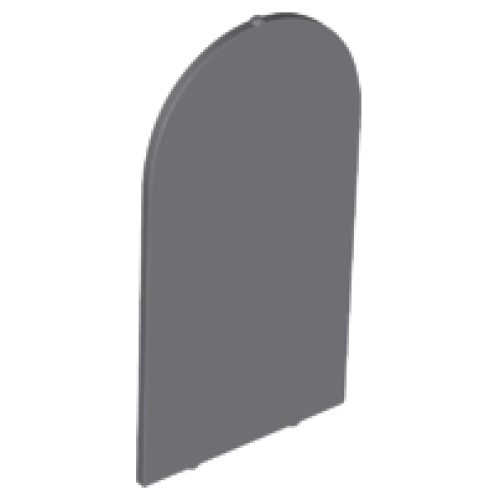 Деталь LEGO 65066 Glass for Door Frame 1 x 6 x 7 Arched with Notches and Rounded Pillars - Dark Bluish Gray