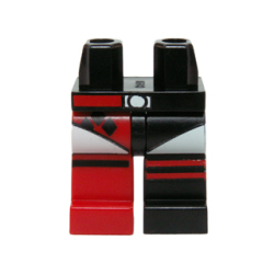 Hips and 1 Black Left Leg, 1 Red Right Leg with Leotard, Black Diamonds and Striped Boots Pattern Hips and 1 Black Left Leg, 1 Red Right Leg with Leotard, Black Diamonds and Striped Boots Pattern