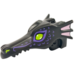 Dragon Head (Disney Princess) Jaw with Lime Eyes and Nostrils, Dark Purple Scales and Bright Pink Ears Pattern Dragon Head (Disney Princess) Jaw with Lime Eyes and Nostrils, Dark Purple Scales and Bright Pink Ears Pattern
