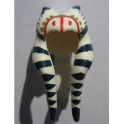 Minifigure, Headgear Headdress SW Togruta Montrals Long with Dark Blue Stripes, Olive Green and Red Markings Pattern (Shaak Ti) Minifigure, Headgear Headdress SW Togruta Montrals Long with Dark Blue Stripes, Olive Green and Red Markings Pattern (Shaak Ti)