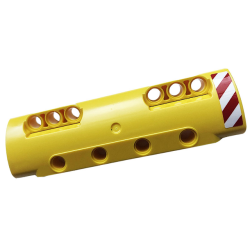 Technic, Panel Curved 11 x 3 with 10 Pin Holes through Panel Surface with Red and White Dangers Stripes Pattern Model Right Side (Sticker) - Set 42108 Technic, Panel Curved 11 x 3 with 10 Pin Holes through Panel Surface with Red and White Dangers Stripes Pattern Model Right Side (Sticker) - Set 42108