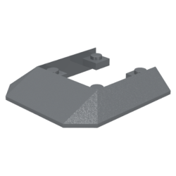 Wedge 6 x 6 Cutout (Train Roof) - Dark Bluish Gray