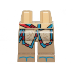 Hips and Dark Tan Legs with Tan Skirt with Trim, Blue Sandals, Red Sash on Hips Pattern Hips and Dark Tan Legs with Tan Skirt with Trim, Blue Sandals, Red Sash on Hips Pattern