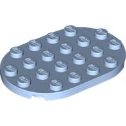 Plate, Round 4 x 6 Oval - Bright Light Blue Plate, Round 4 x 6 Oval - Bright Light Blue