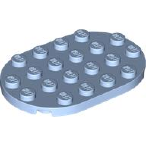 Деталь LEGO 3766 Plate, Round 4 x 6 Oval - Bright Light Blue