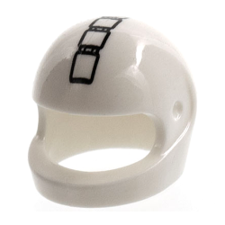 Minifigure, Headgear Helmet Motorcycle (Standard) with 5 Black Rectangles Pattern