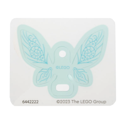 Plastic Wings Fairy / Butterfly Shape with Medium Azure Veins / Lines and Spirals on Light Aqua Background Pattern
