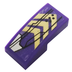 Slope, Curved 2 x 1 x 2/3 with Gold Chevrons, Silver Hull Plate and Black Lines Pattern Model Left Side (Sticker) - Set 76144 Slope, Curved 2 x 1 x 2/3 with Gold Chevrons, Silver Hull Plate and Black Lines Pattern Model Left Side (Sticker) - Set 76144