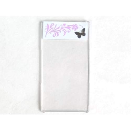 Деталь LEGO 57895pb024L Glass for Window 1 x 4 x 6 with Silver Butterfly, Bright Pink Flower and Leaves on White Background Pattern Model Left Side (Sticker) - Set 3187