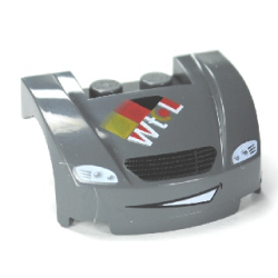 Vehicle, Mudguard 3 x 4 x 1 2/3 Curved Front with Headlights, Grille and Smile Pattern (Max Schnell) Vehicle, Mudguard 3 x 4 x 1 2/3 Curved Front with Headlights, Grille and Smile Pattern (Max Schnell)