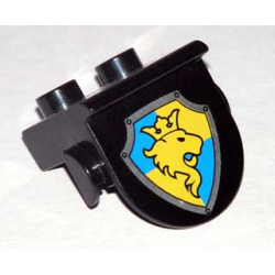 Duplo, Plate 1 x 2 with Overhang with Lion and Crown on Yellow and Blue Shield Pattern Duplo, Plate 1 x 2 with Overhang with Lion and Crown on Yellow and Blue Shield Pattern