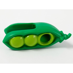 Minifigure, Headgear Head Cover, Costume Pea Pod with Lime Peas Pattern Minifigure, Headgear Head Cover, Costume Pea Pod with Lime Peas Pattern