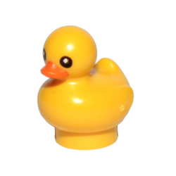 Duckling with Molded Orange Beak and Printed Black Eyes Pattern