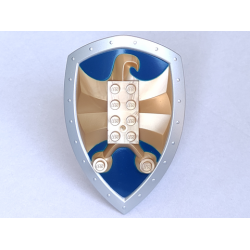 Large Figure Shield, 2 x 4 Brick Relief, Jayko Hawk with Dark Blue and Silver Pattern