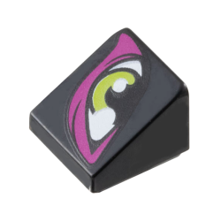 Slope 30 1 x 1 x 2/3 with Lime Eye with Magenta Eye Shadow Pattern