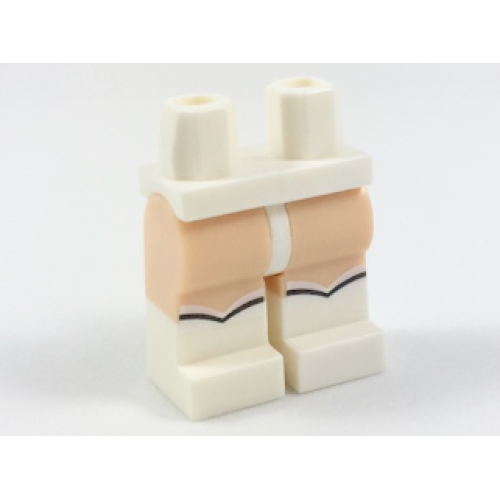 Деталь LEGO 970c90pb11 Hips and Light Nougat Legs with White Boots with Curved Top Pattern